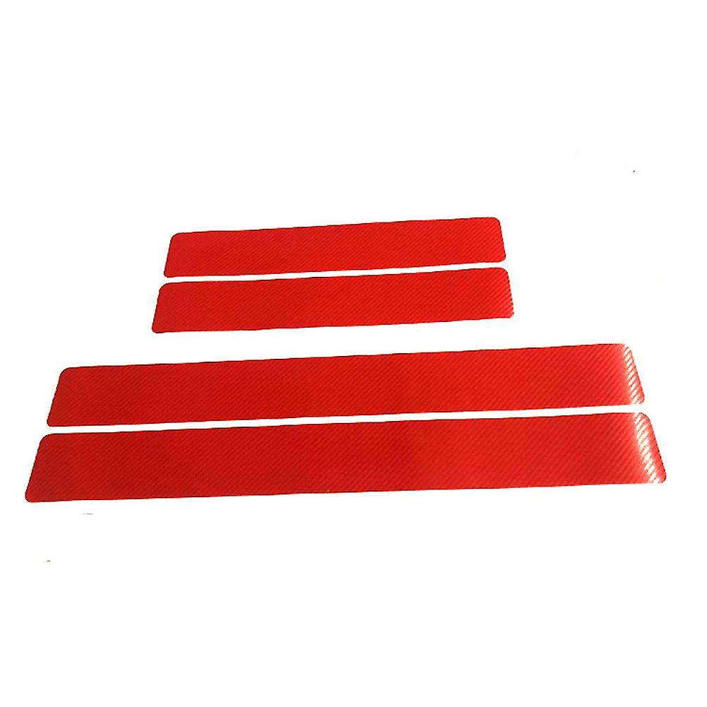 Car Door Sill Sticker Carbon Fibre Sticker Car Door Entry Step Anti-scratch Protection Sticker Red