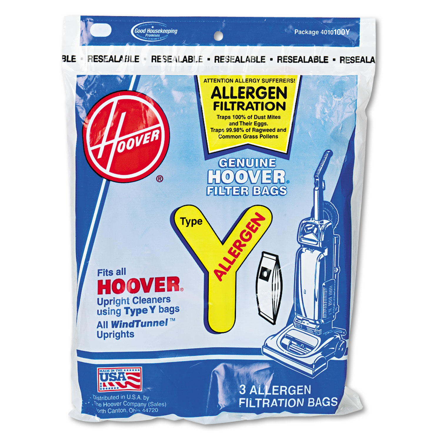 Disposable Allergen Filtration Bags for Commercial WindTunnel Vacuum by Hooverandreg; Commercial HVR4010100Y