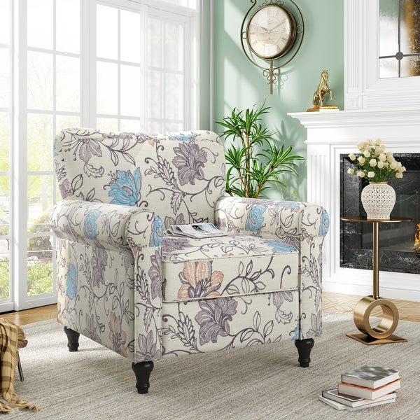 Accent Chair Armchair Living Room Chair with Solid Wood Legs