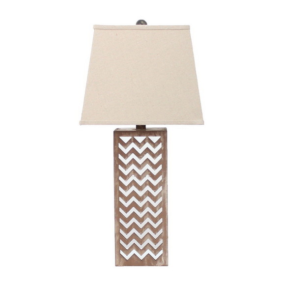 Benjara BM217248 Table Lamp with Chevron Pattern a...