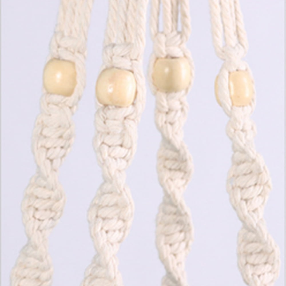 Movsou 4 Pack Plant Hanger Indoor Hanging Planters Macrame Handmade Plant Holder Baskets Stand Flower Pot Holder with Wood Bead for Indoor Outdoor Home Decor Ivory white