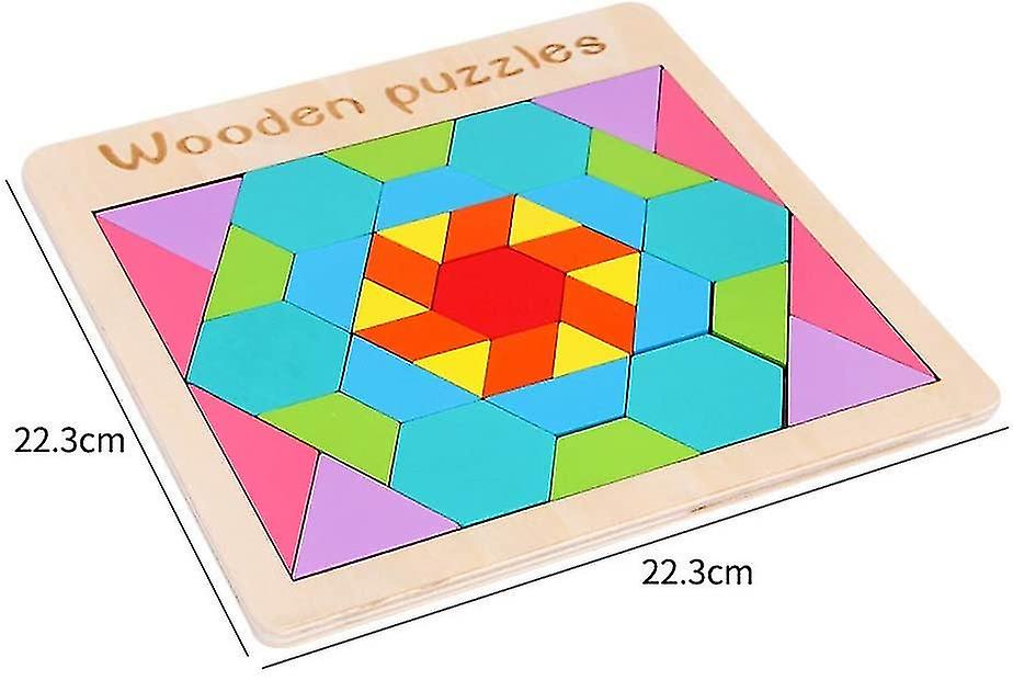 Geometric Tangram Block Jigsaw Puzzle Color Cognition Education Toy