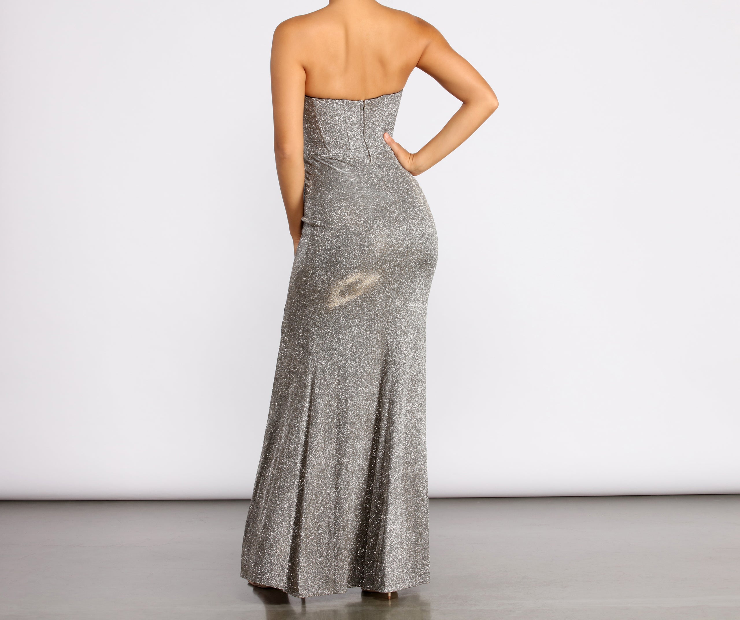 Miranda Strapless High Slit Formal Dress