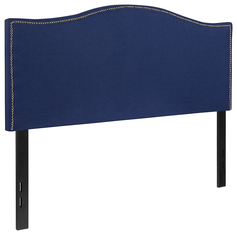 Lexington Upholstered Headboard With Accent Nail Trim  Navy Fabric   Transitional   Headboards   by Furniture East Inc.  Houzz