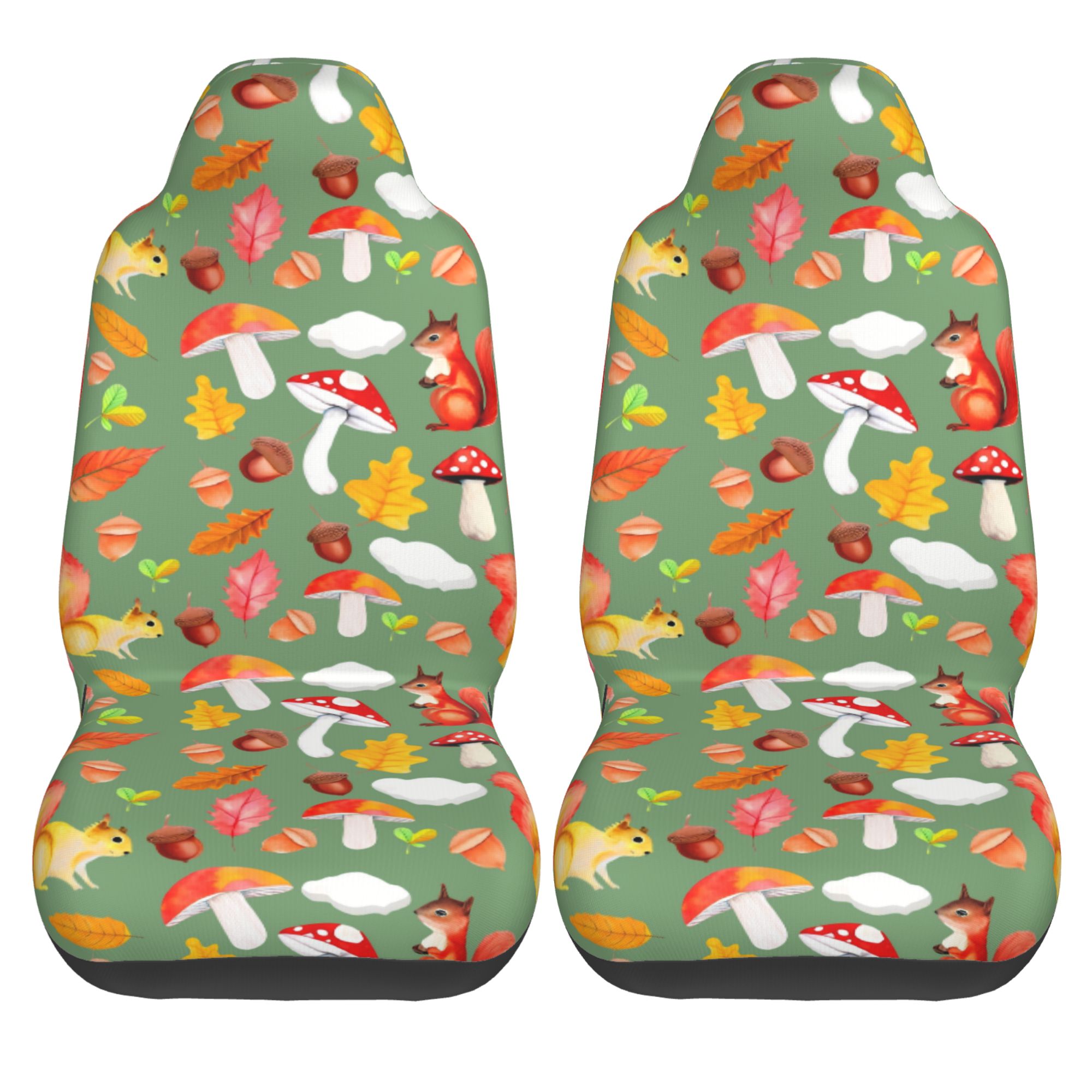 ZICANCN Car Seat Cover Fall Squirrel Print Car Front Seat Covers Protectors ， Automotive Seat Covers for Cars Trucks Suv