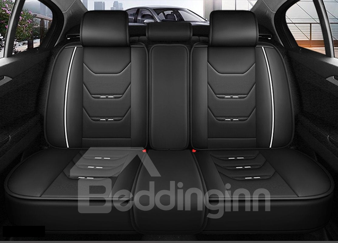 Beddinginn Car Seat Covers for 5-Seater Automotive Sport Theme Simple Style Leatheretter Universal Fit Seat Covers Suitable for SUV Truck