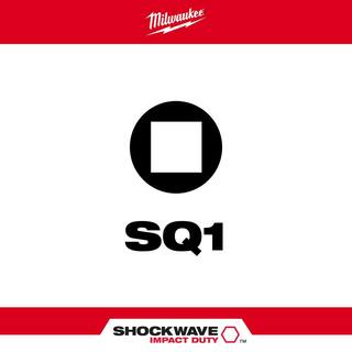 MW SHOCKWAVE Impact Duty 2 in. Square #1 Alloy Steel Screw Driver Bit (2-Pack) 48-32-4971