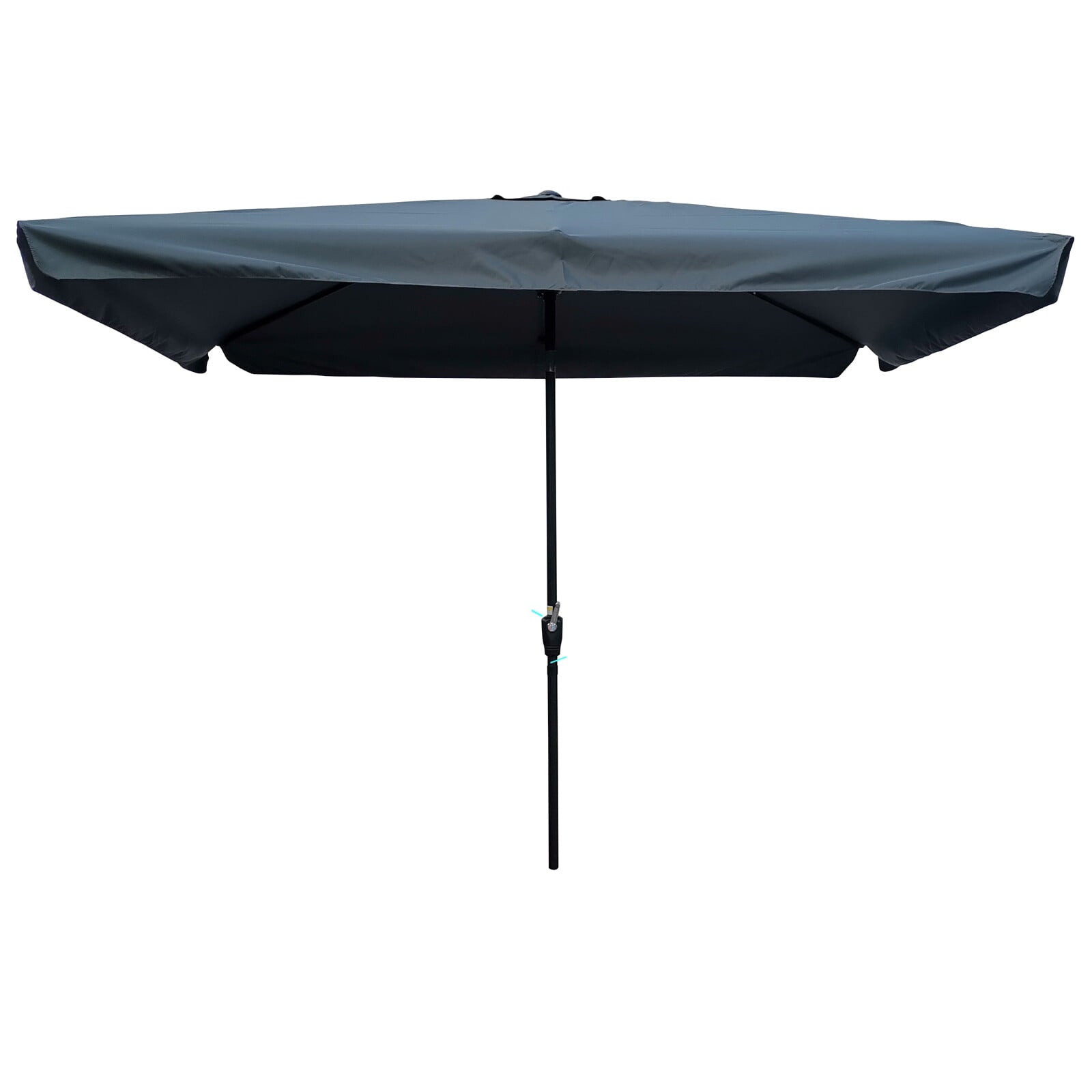 OVERDRIVE 10 x 6.5 Ft Patio Outdoor Umbrellas Rectangular Market Table Umbrellas with Crank and Push Button Tilt (Gray)