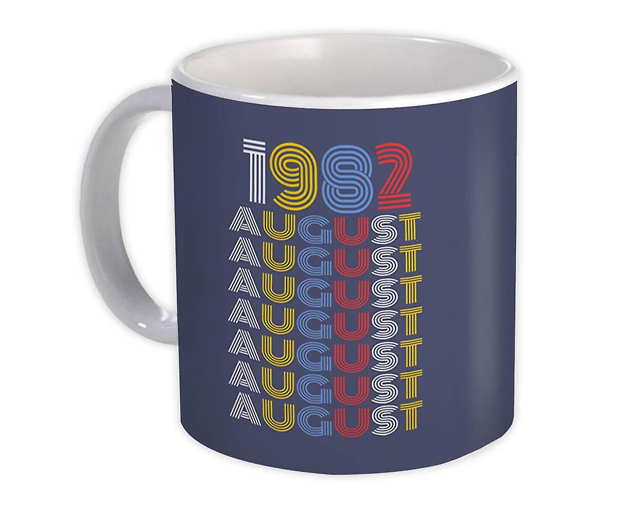 Gift Mug: 1982 August Colorful Retro Birthday Age