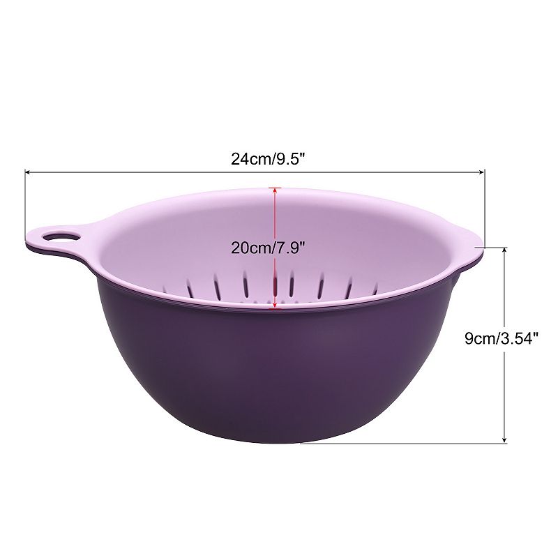 Strainer Colander Bowl Set， 2 Pcs Small Double Layer Drain Basket