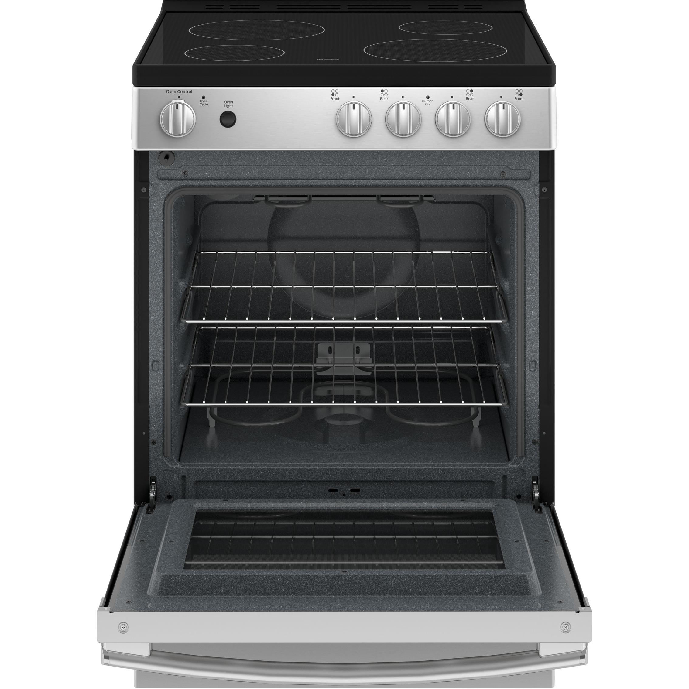 GE 24-inch Freestanding Electric Range with Removable Backguard JCAS640RMSS