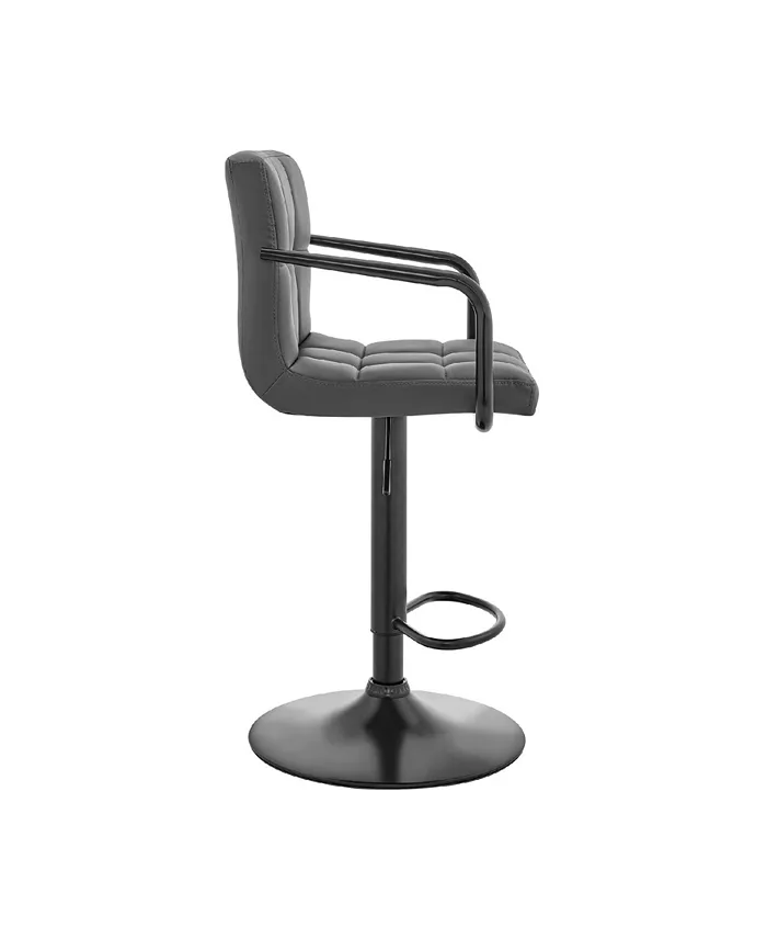 Armen Living Laurant Adjustable Faux Leather Swivel Bar Stool