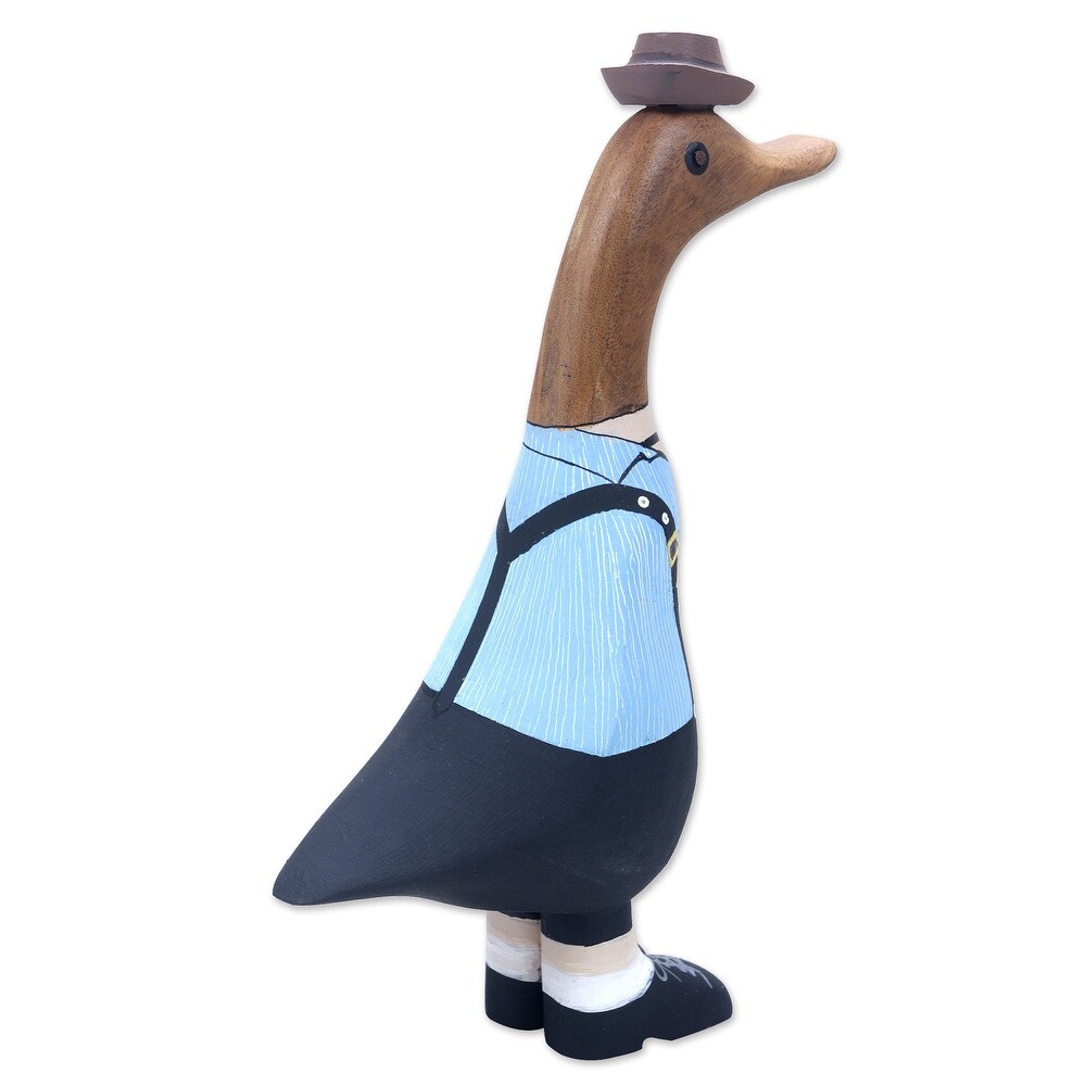 Novica Handmade Mister Duck In The Alps Wood Sculpture