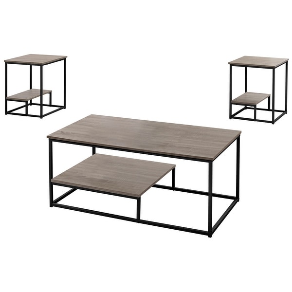 HomeRoots Dark Taupe Black Metal Table Set - 3Pcs Set - 42.25 x 22 x 18