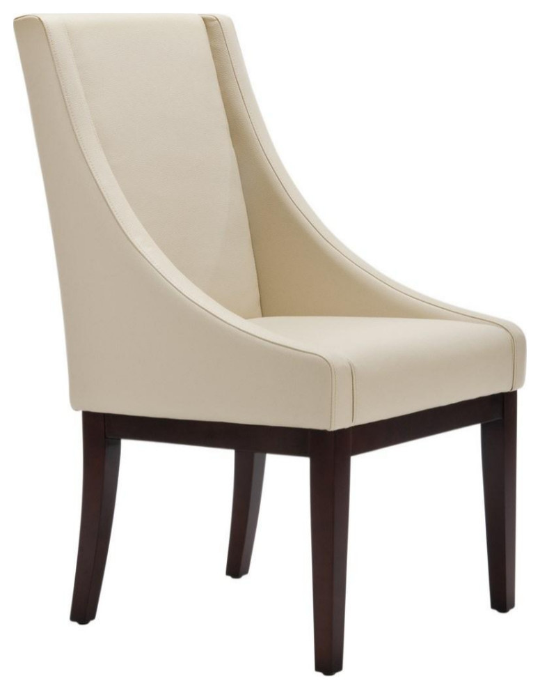 Remy Crème Leather Sloping Armchair (set of 2)   Transitional   Dining Chairs   by AED Luxury Home Decor  Houzz