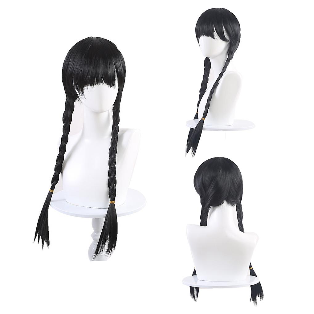 Women Adult Wednesday School Uniform Suit With Wig，wednesday Dress Cosplay Costume Carnival Party Dress Up Outfit