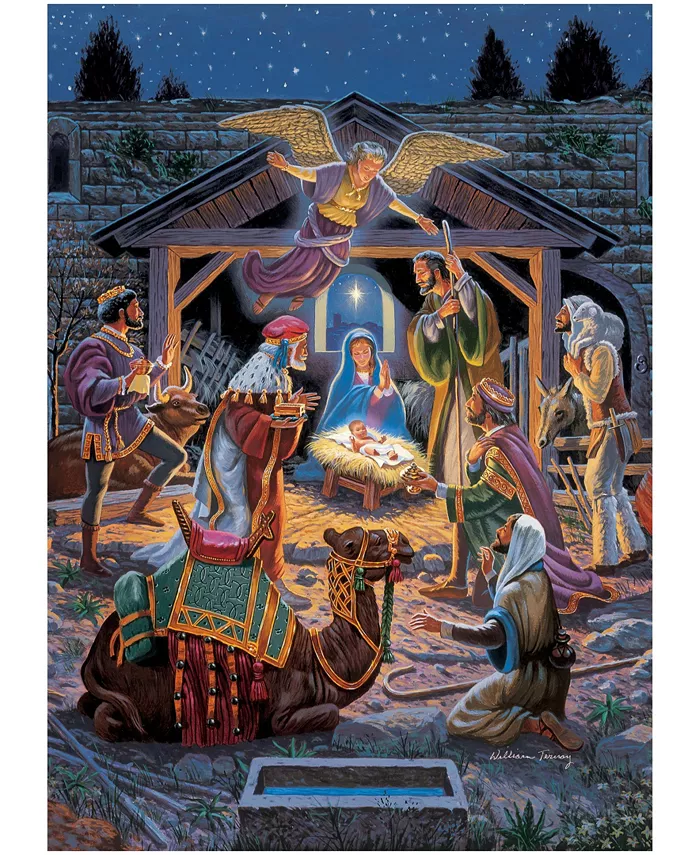 MasterPieces Puzzles Holiday Glitter Jigsaw Puzzle - Holy Night - 500 Piece