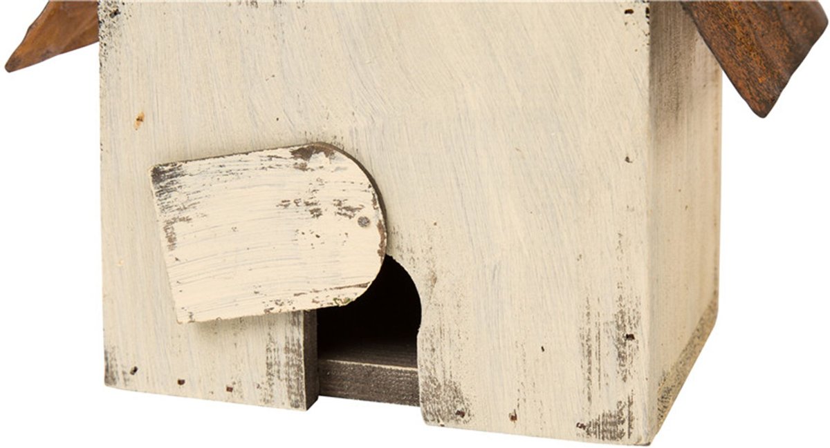 Glitzhome Distressed Wooden Bird House， 15.63-in