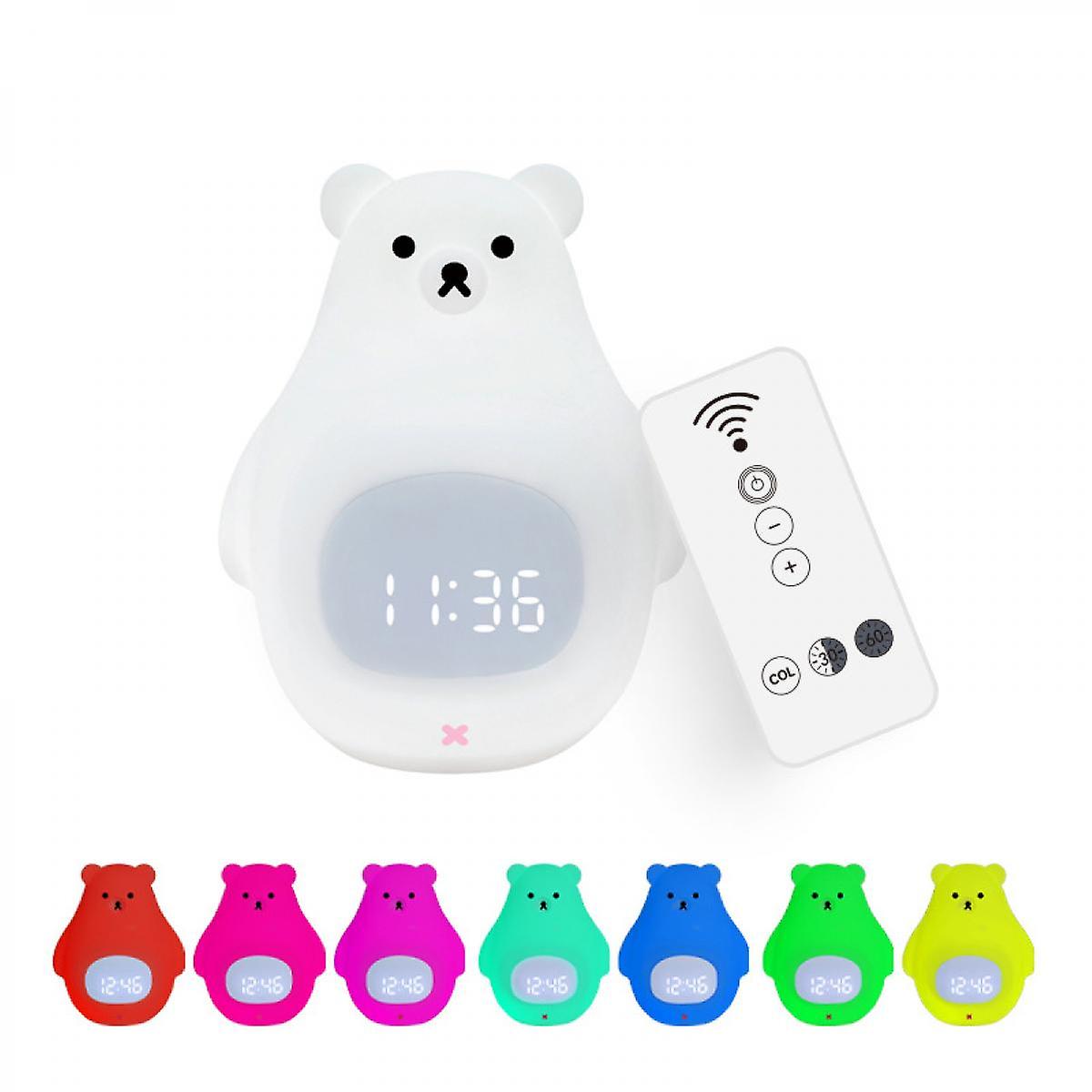 Cute Child Alarm Clock Silicone Bear Led Night Light Digital Clock