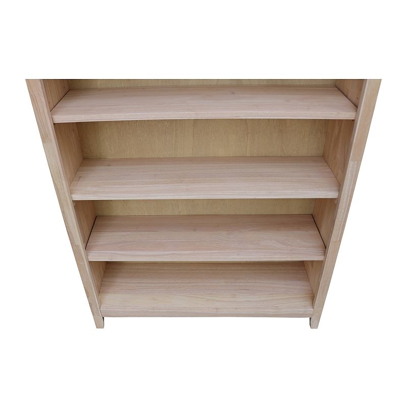 International Concepts Shaker Unfinished 4-Shelf Bookcase