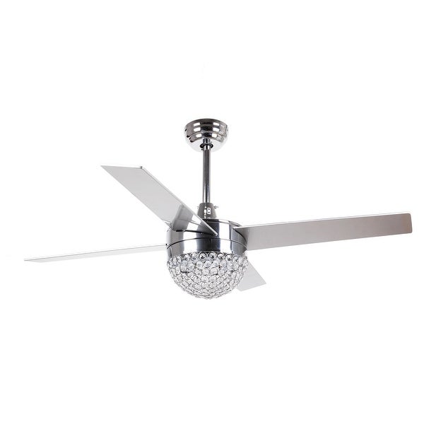 48-inch Crystal Fandelier Chrome 4-Blades Ceiling Fan with Remote - 48-in Shopping - The Best Deals on Ceiling Fans | 31568510