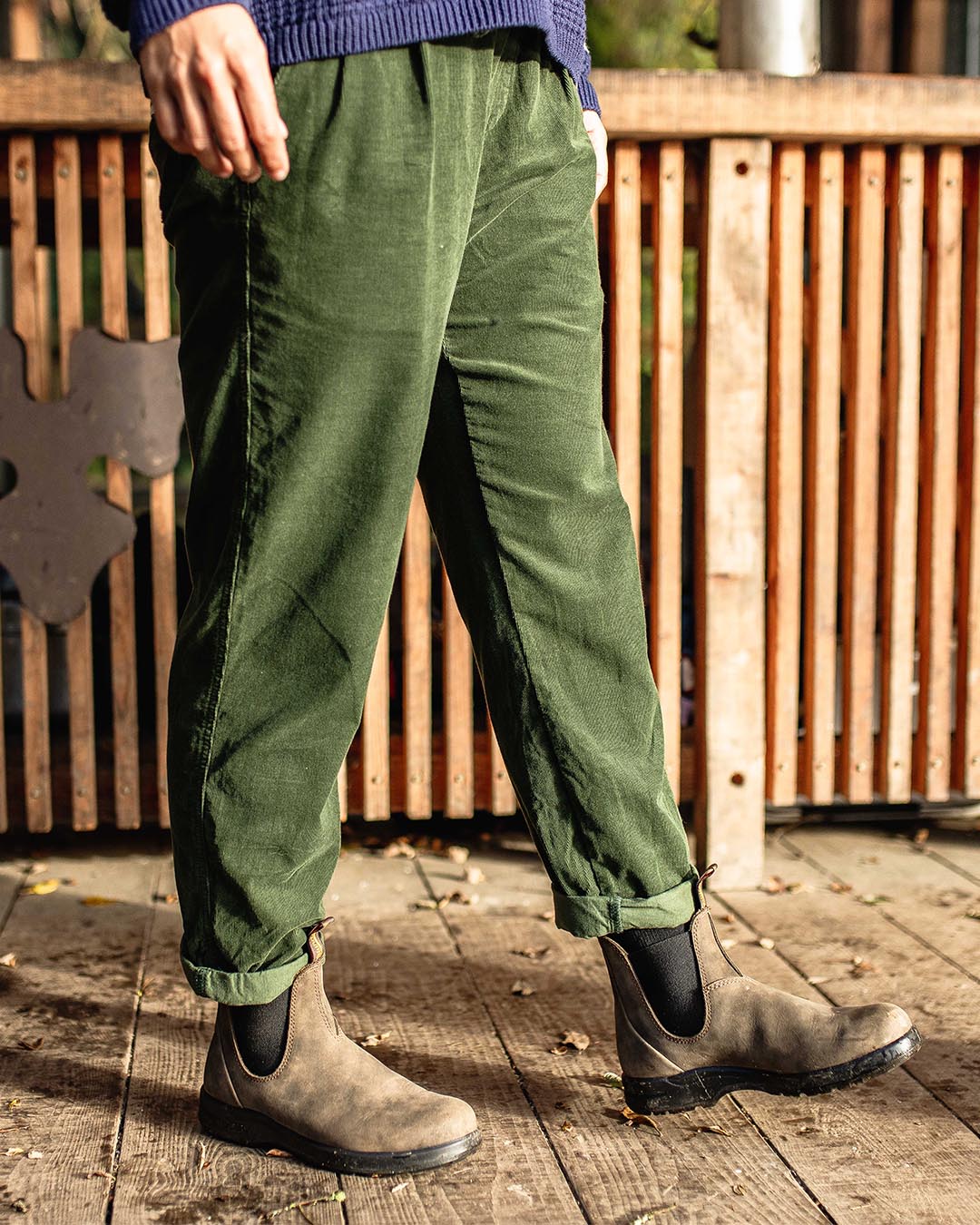 Compass Recycled Corduroy Trouser - Fir Tree