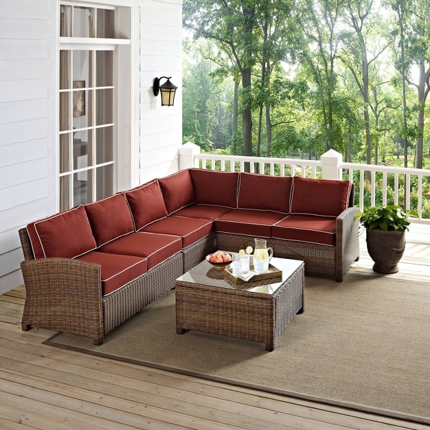 Bradenton 5pc Outdoor Wicker Sectional Set Crosley