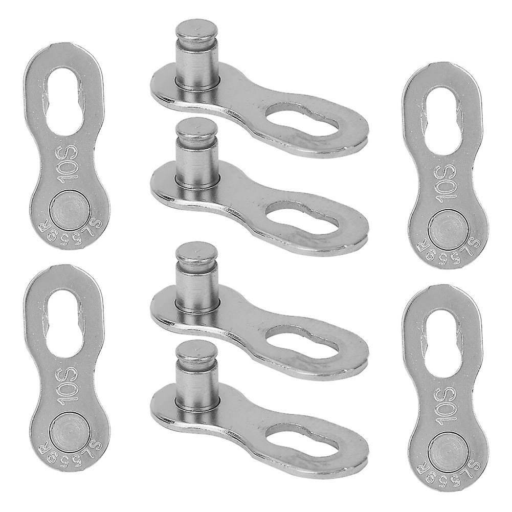 4pair 10speed Steel Bike Bicycle Chain Missing Link Connector Parts Cycling Accessorysilver