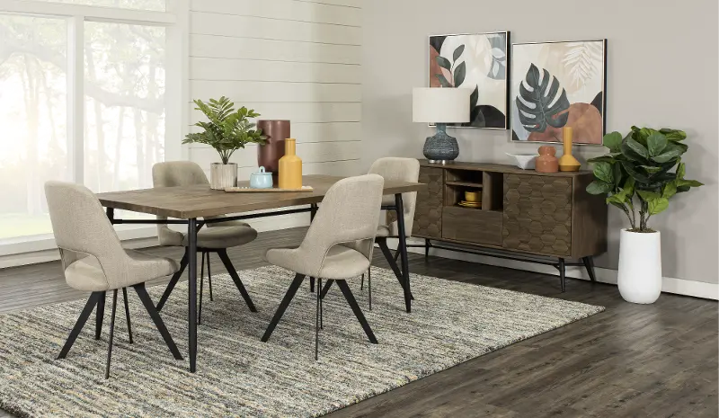 Testa Brown 5 Piece Dining Room Set