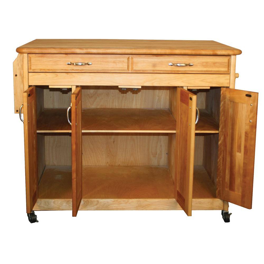 Catskill Craftsmen Natural Kitchen Cart with Butcher Block Top 54230