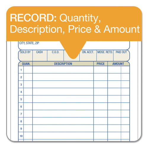 Adams Carbonless Sales Order Book， Three-Part Carbonless， 4.19 x 7.19， 50 Forms (TC4705)