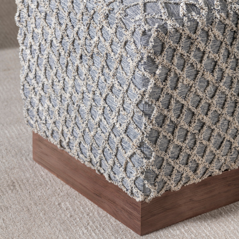 Lauren Fabric Wooden Stool   Scandinavian   Footstools And Ottomans   by Crestview Collection  Houzz