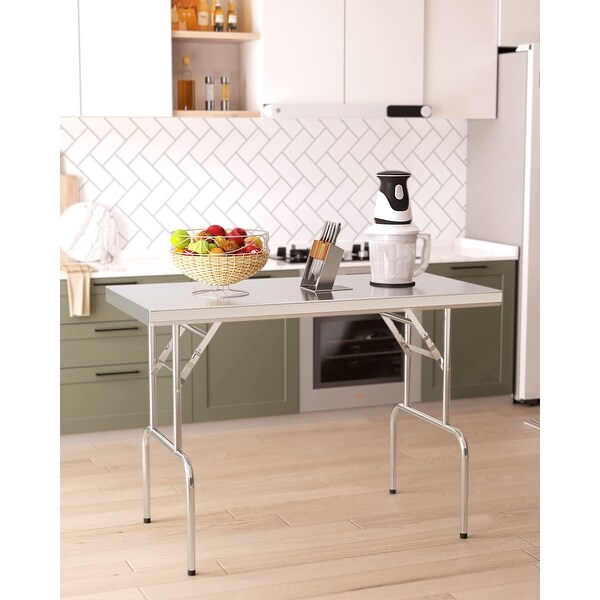 Stainless Steel Folding Table 48 x 24 in