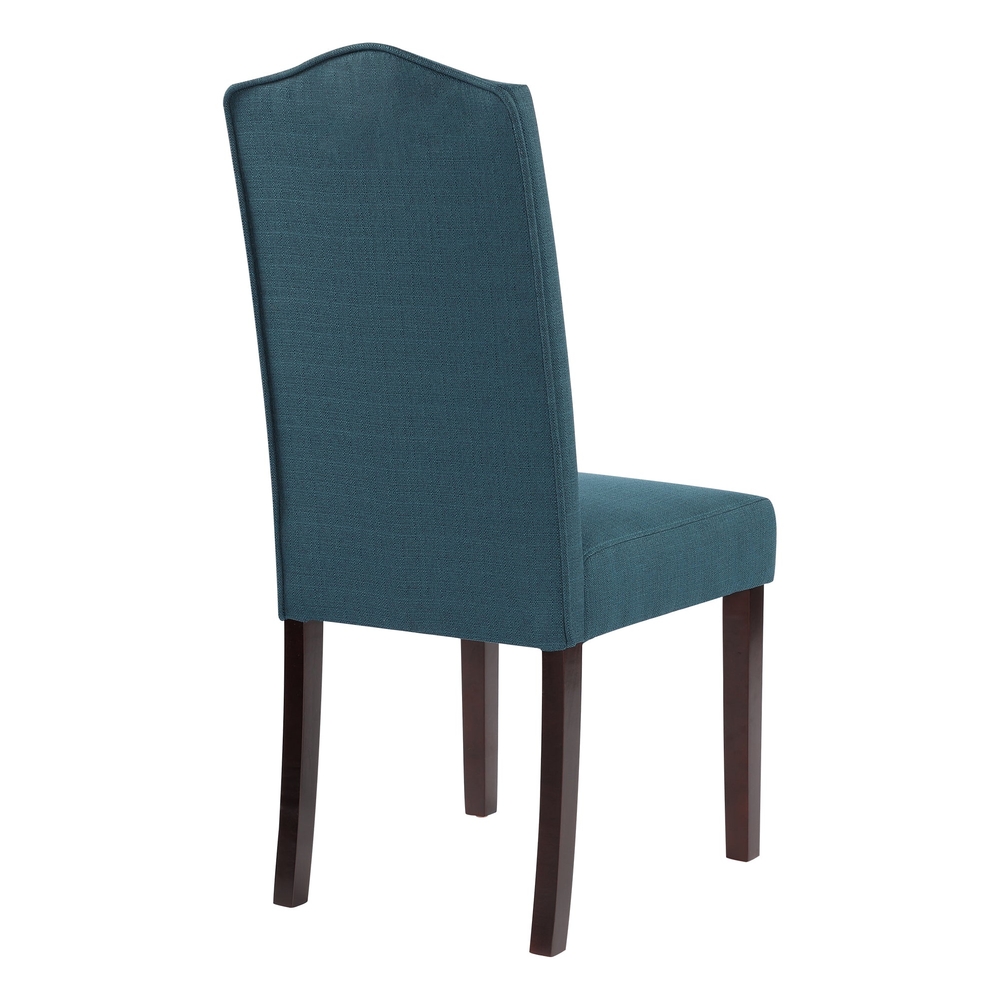 High Back Fabric Upholstered Dining Chairs with Nailhead Trim， Blue， Set of 2