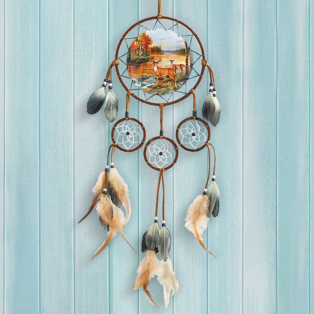 Collections Etc Autumn Woodland Deer Hanging Dreamcatcher 8 X 8 X 32