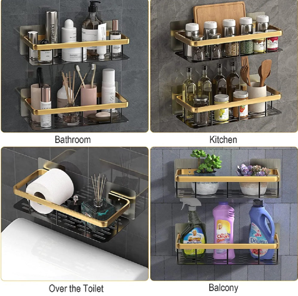 Corner Shower Caddy Floating Shelf - Bathroom Wall Storage Organizer for Toilet, Lavatory, Restroom, Washroom TIKA