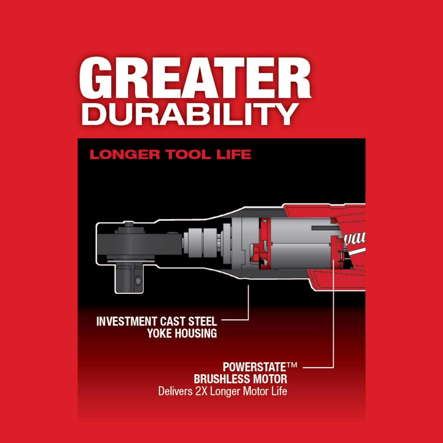 MW M12 FUEL 12 V 1/2 in. Brushless Cordless Ratchet Tool Only