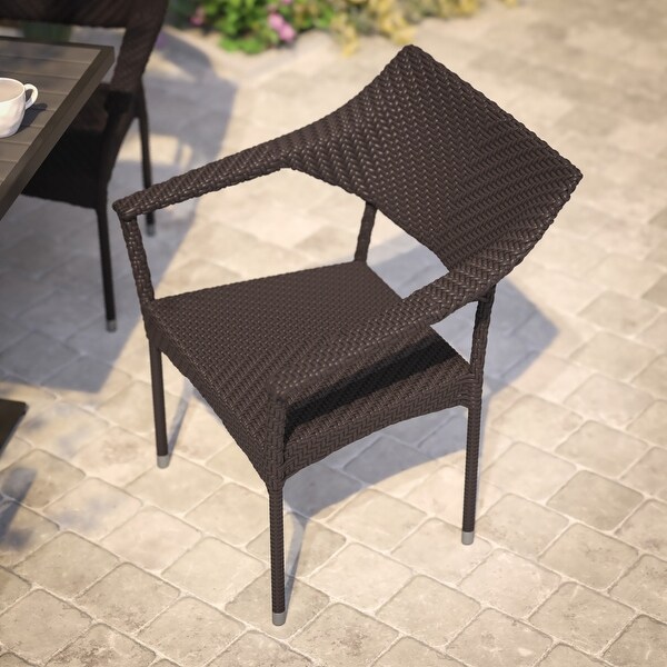 All Weather Commercial Grade PE Rattan Stacking Patio Chairs