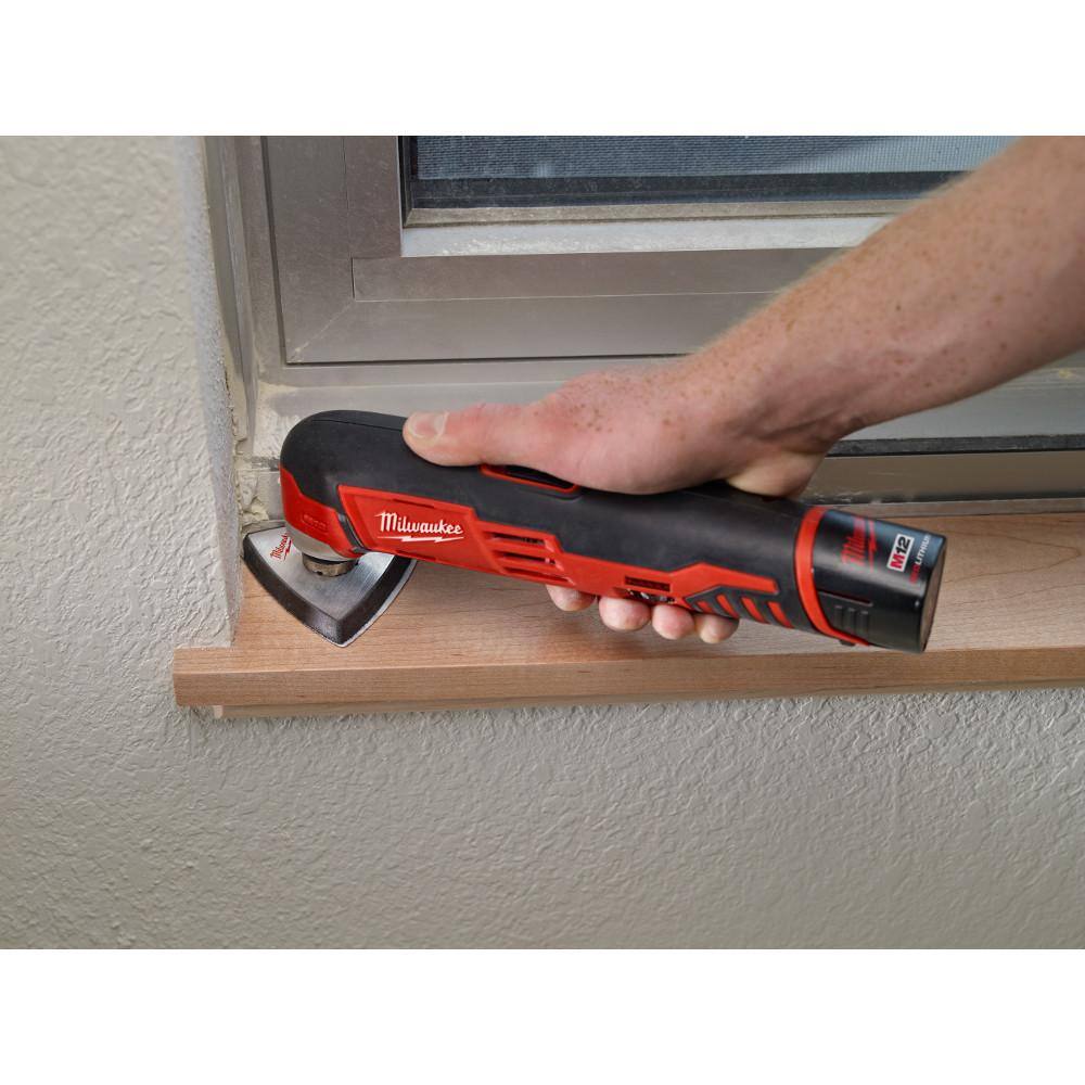 MW M12 12V Lithium-Ion Cordless Jig Saw and Multi-Tool Combo Kit W (1) 2.0Ah Battery and Charger 2445-20-2426-20-48-59-2420