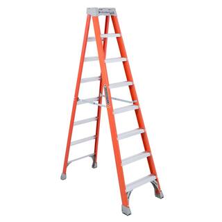 Louisville Ladder 8 ft. Fiberglass Step Ladder (12 ft. Reach) with 300 lbs. Load Capacity Type IA Duty Rating L-3017-08