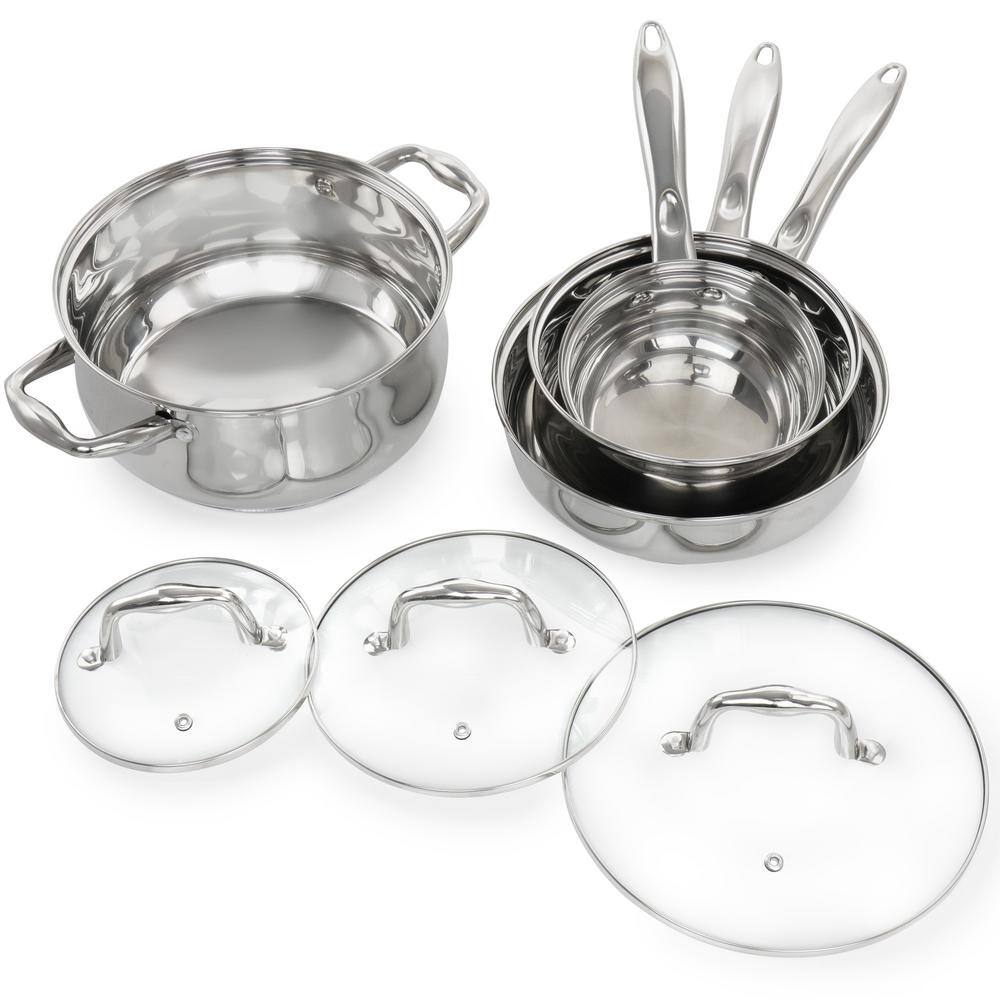 Oster Bransonville 7-Piece Stainless Steel Cookware Set in Chrome 985115267M