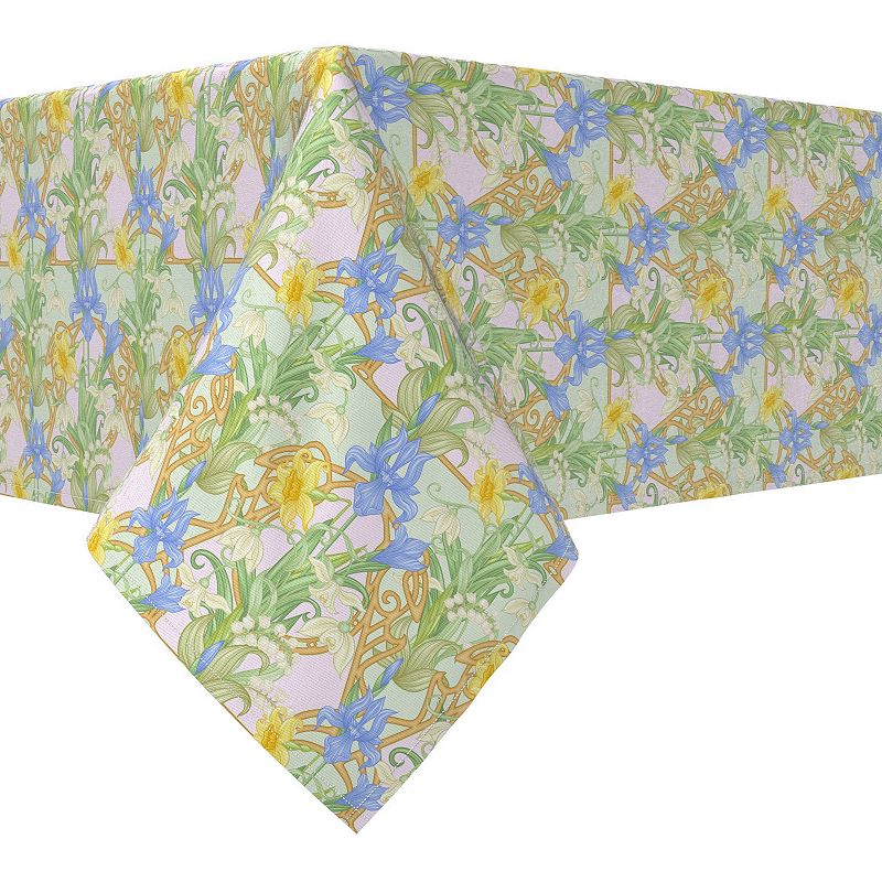 Rectangular Tablecloth， 100% Cotton， 52x104， Floral 144