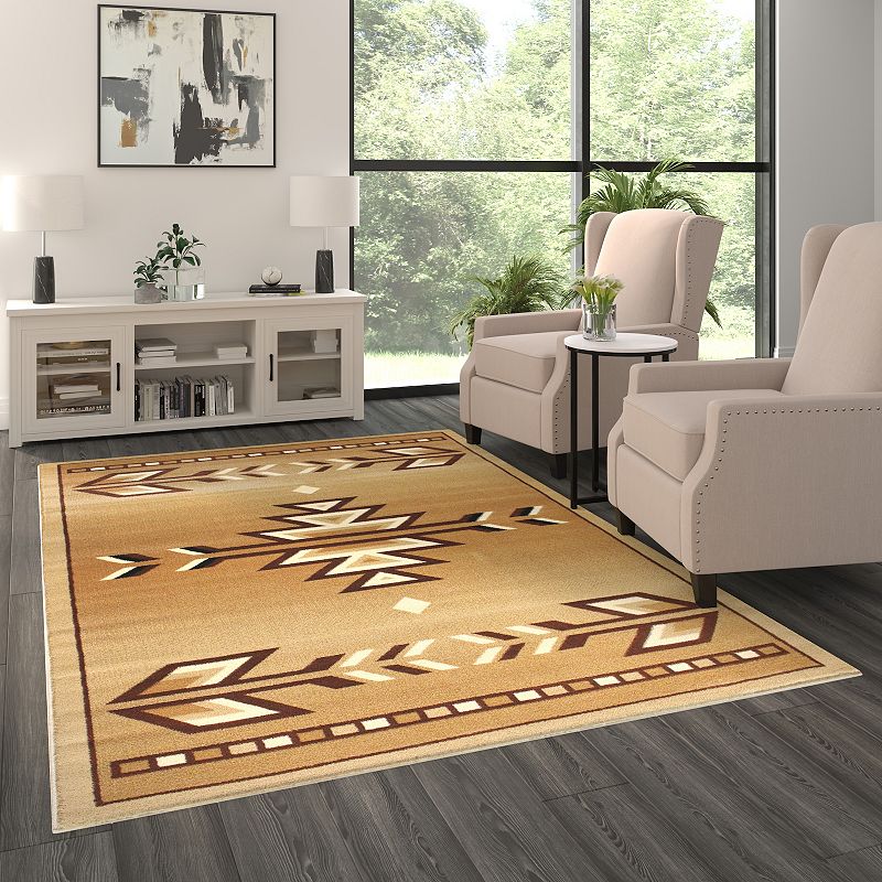 Masada Rugs Masada Rugs Southwest 6'x9' Native American Area Rug in Beige