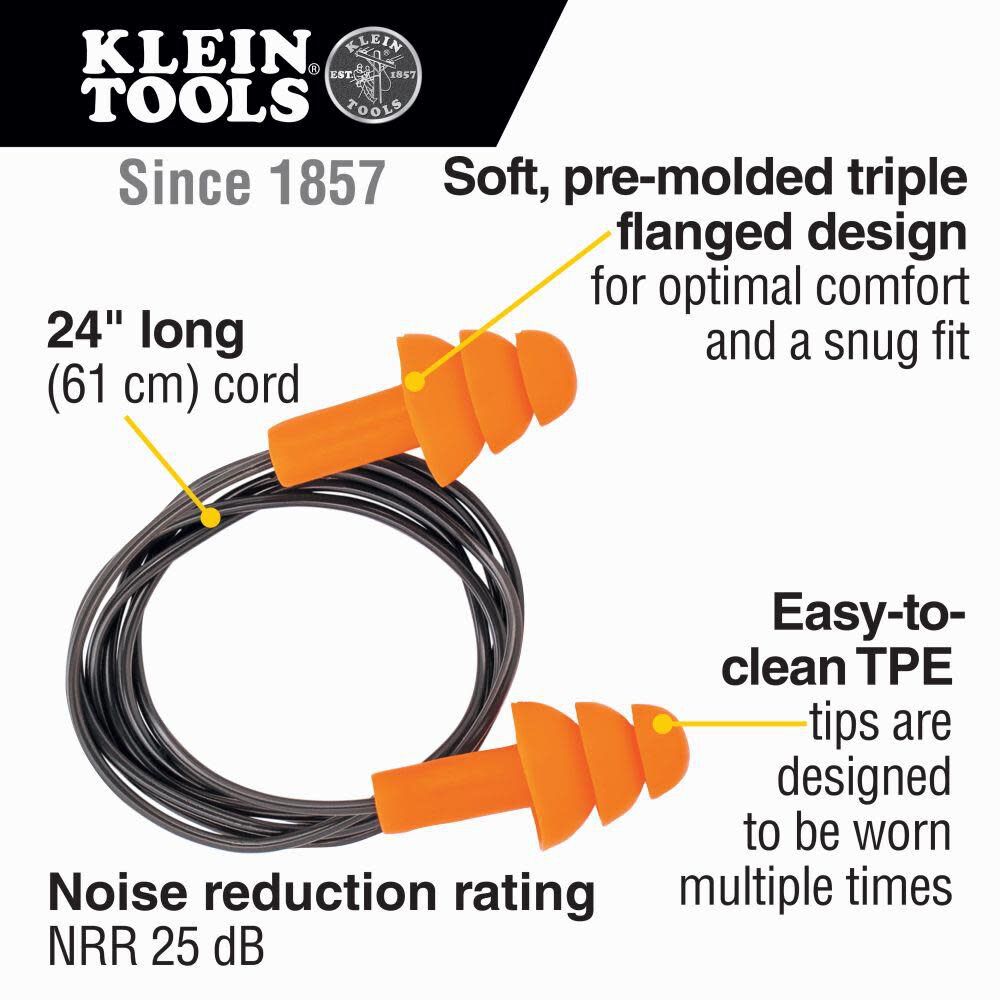 Klein Tools Corded Earplugs 50 Pairs 6050350 from Klein Tools