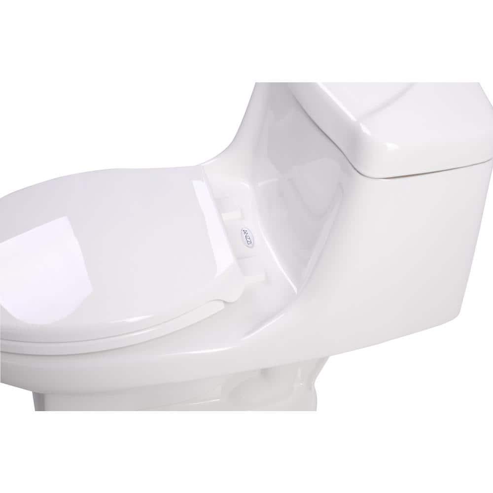 ANZZI Templar 1Piece 128 GPF Single Flush Elongated Toilet in White