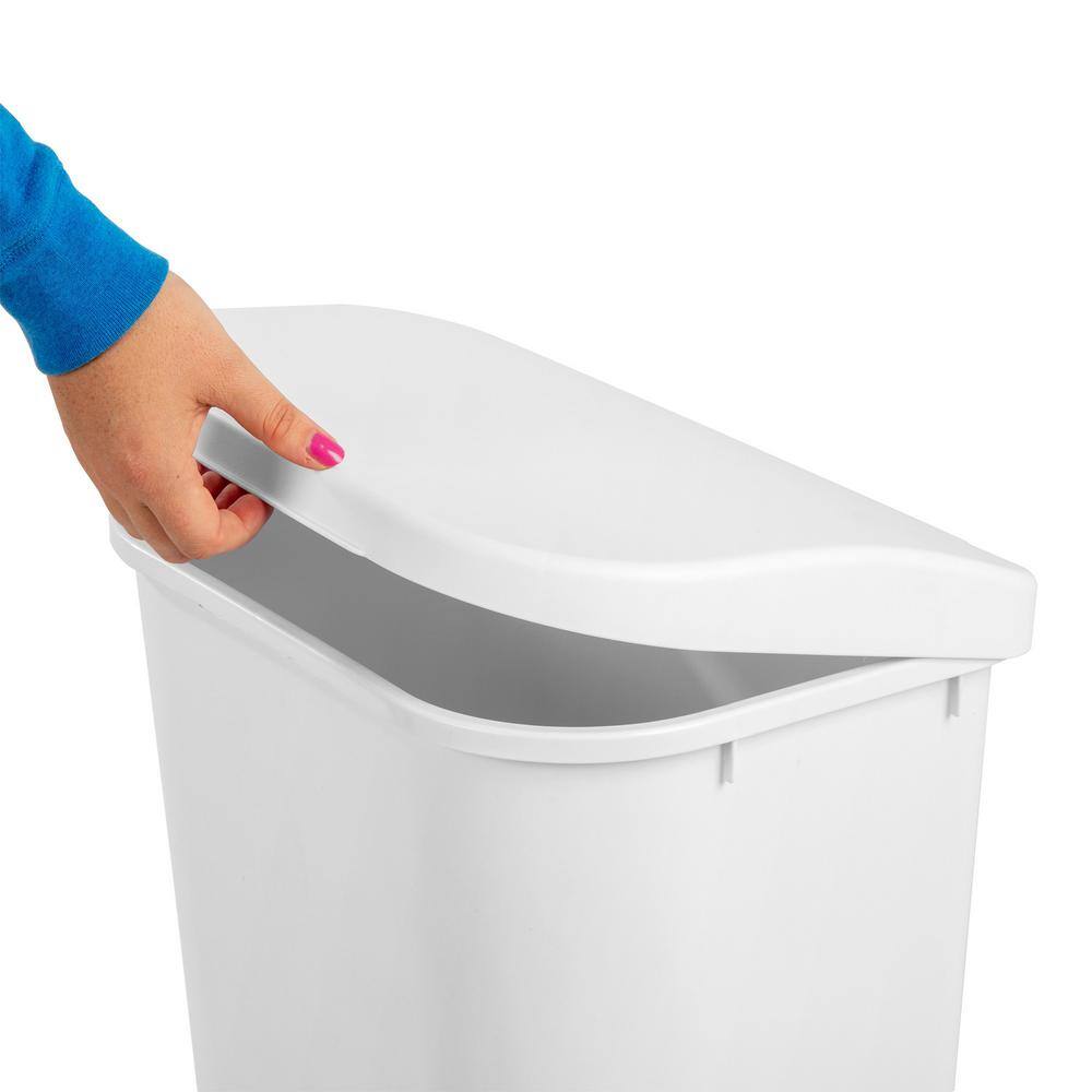 Sterilite 11.3 gal. Lift Top Lid Wastebasket Kitchen Trash Can White (6-Pack) 6 x 10758006