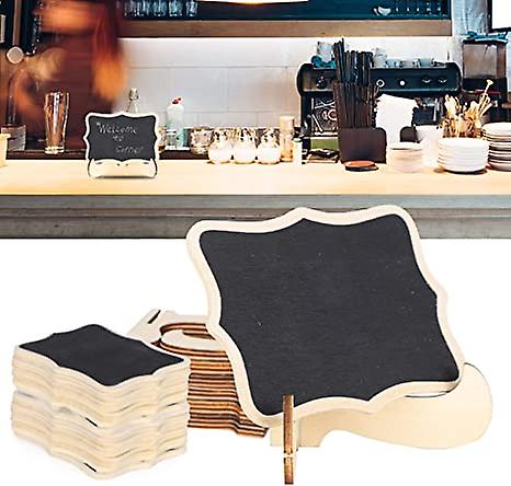 Mini Chalkboard Signs， Rectangular Black Wedding Chalkboard， Portable For Kitchen Office