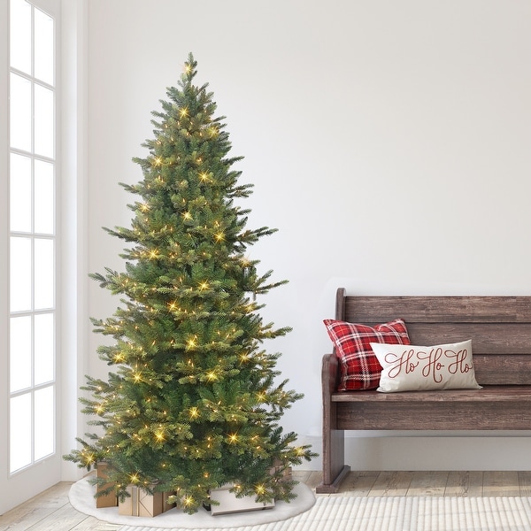 Puleo International 6.5 ft. Prelit Slim Royal Majestic Douglas Fir Downswept Artificial Christmas Tree