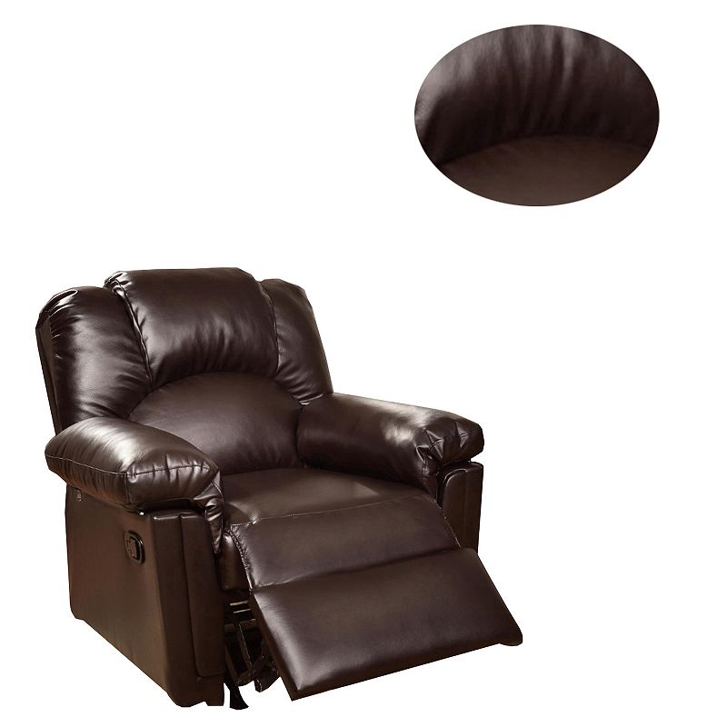 Bonded Leather Rocker/Recliner， Brown