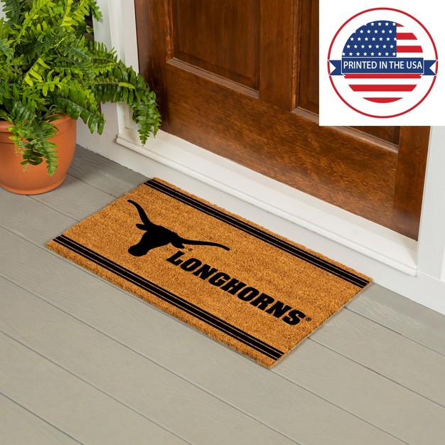 Evergreen University Of Texas Logo Turf Mat Brown 28 X 16 Inches Indoor Outdoor Doormat